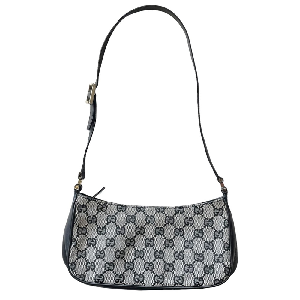 💥SOLD💥 GUCCI Vintage Y2K Black GG Monogram Shoulder Bag - Picture 1 of 11
